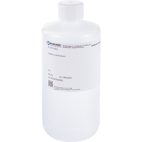 0.1M Hydrochloric Acid, 500mL