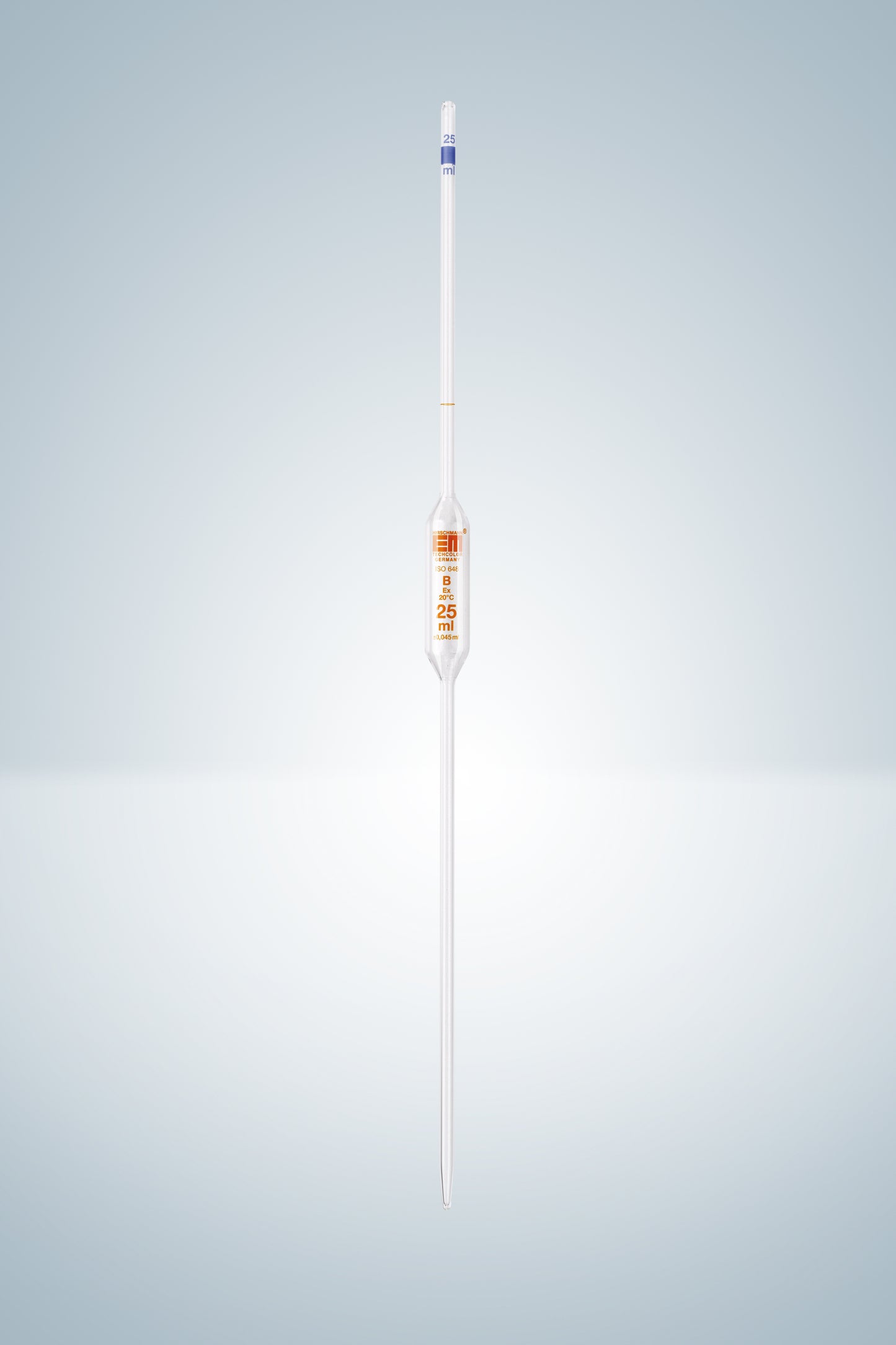 Volumetric pipettes, cl. B, amber grad.