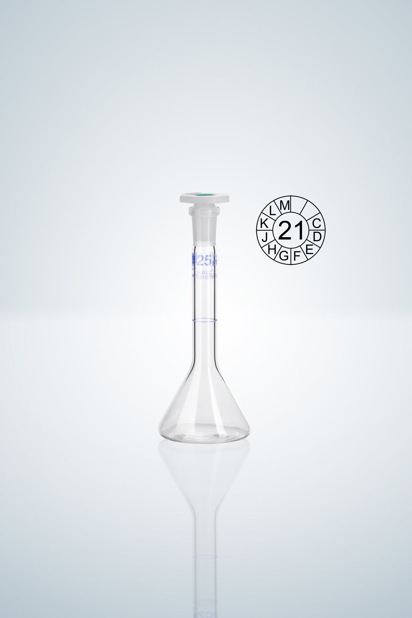 Volumetric flask DURAN®, cl.A, blue grad