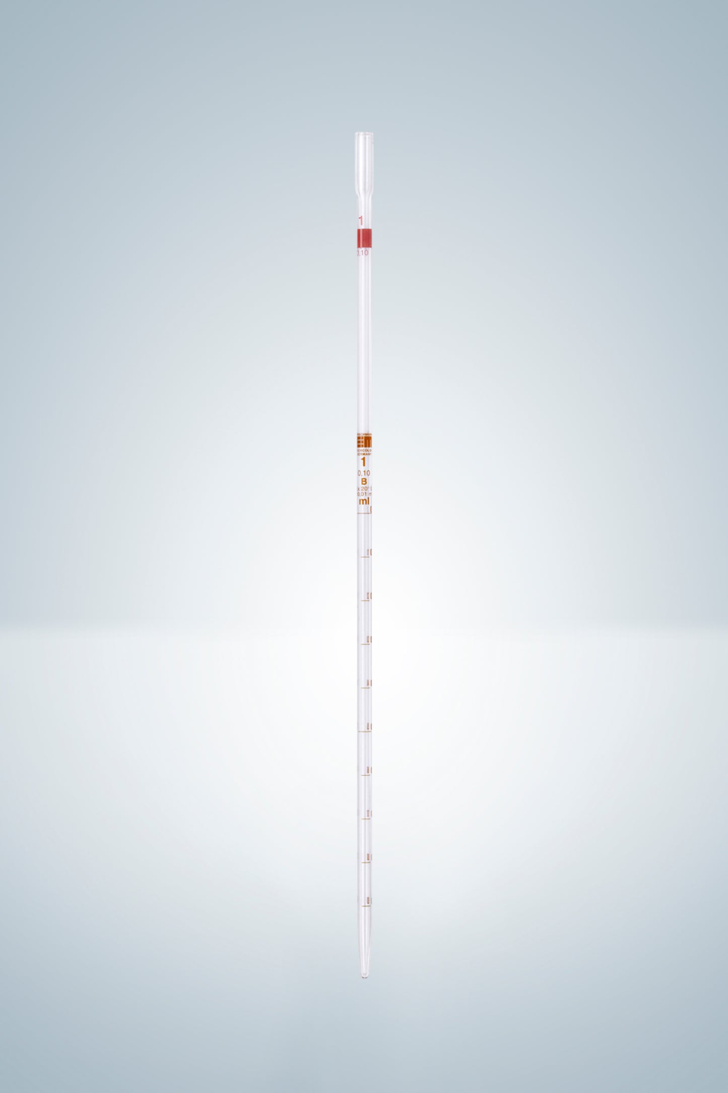 Grad. pipettes, cl. B, amber stain grad.