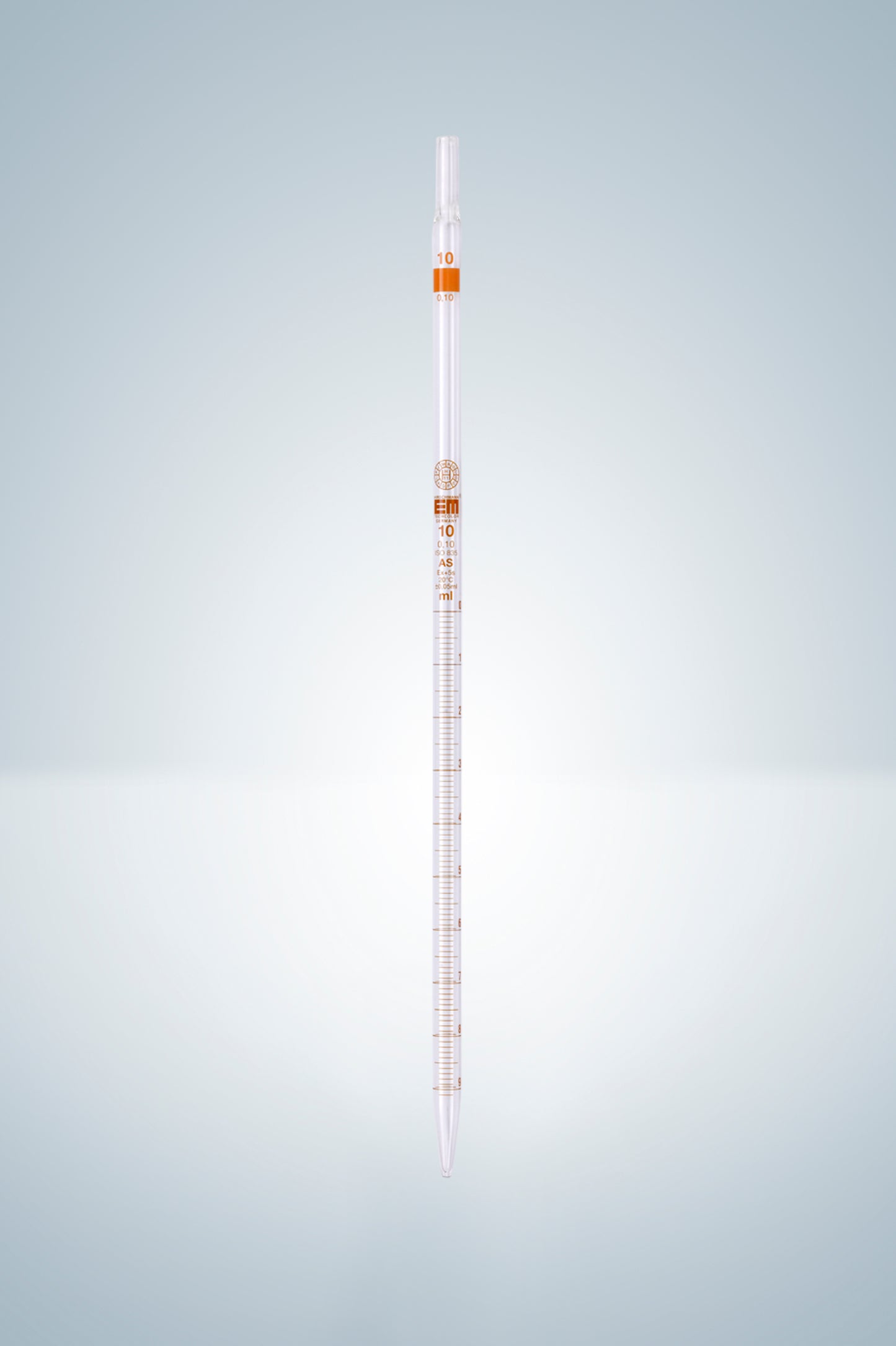 Grad. pipettes, cl. B, amber stain grad.