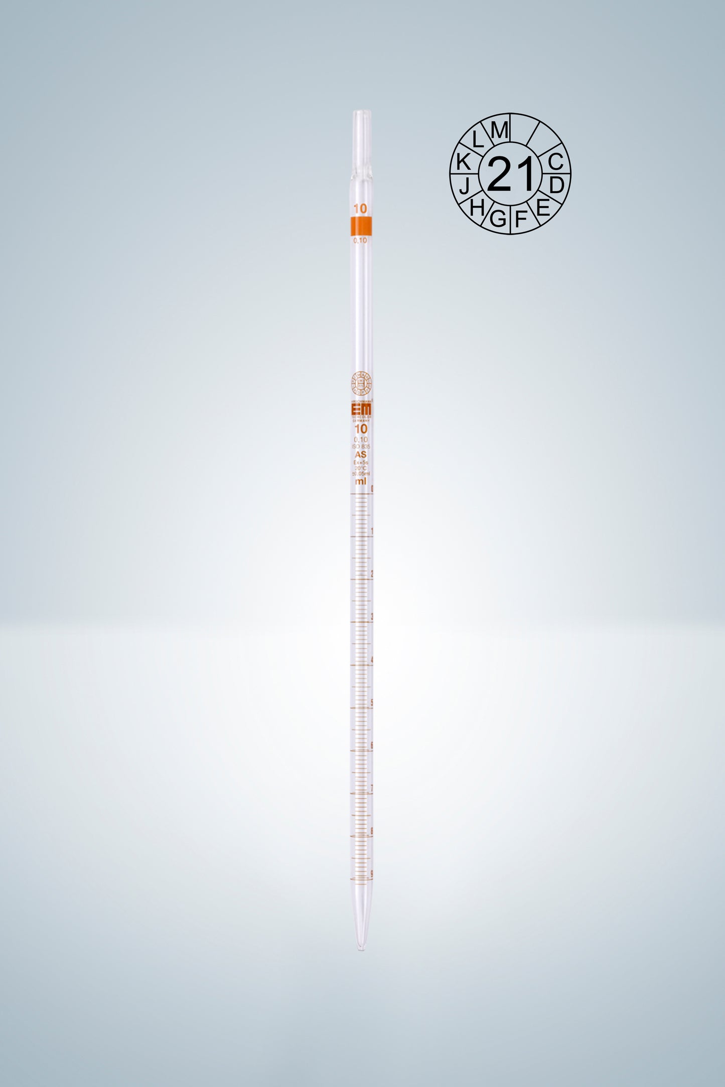Grad.pipettes, cl. AS, amber stain grad.