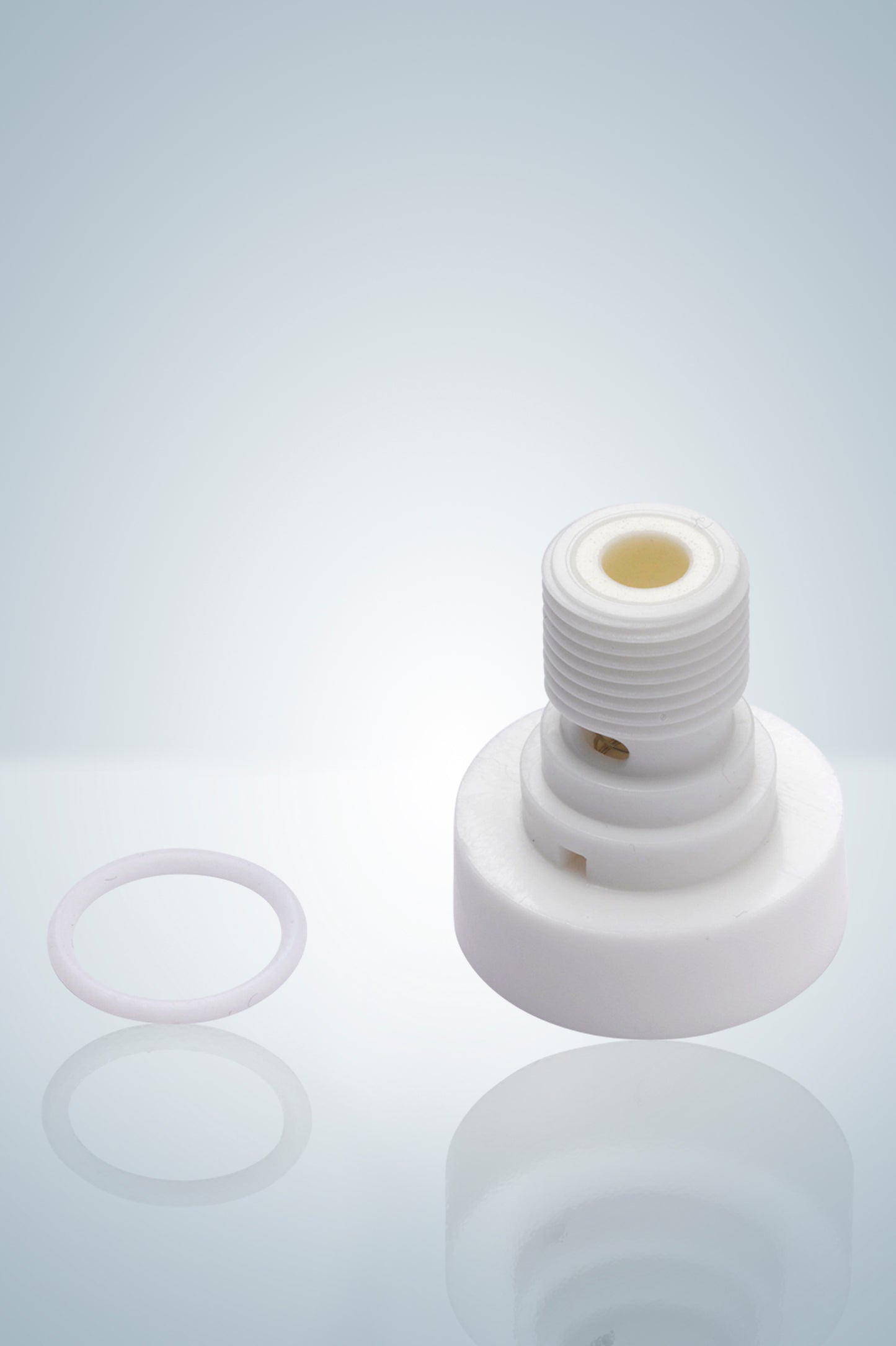 Recirculation valve, valve seat/ball made of high purity alumina ceramics (Al2O3 99,7%), spring made of Hastelloy