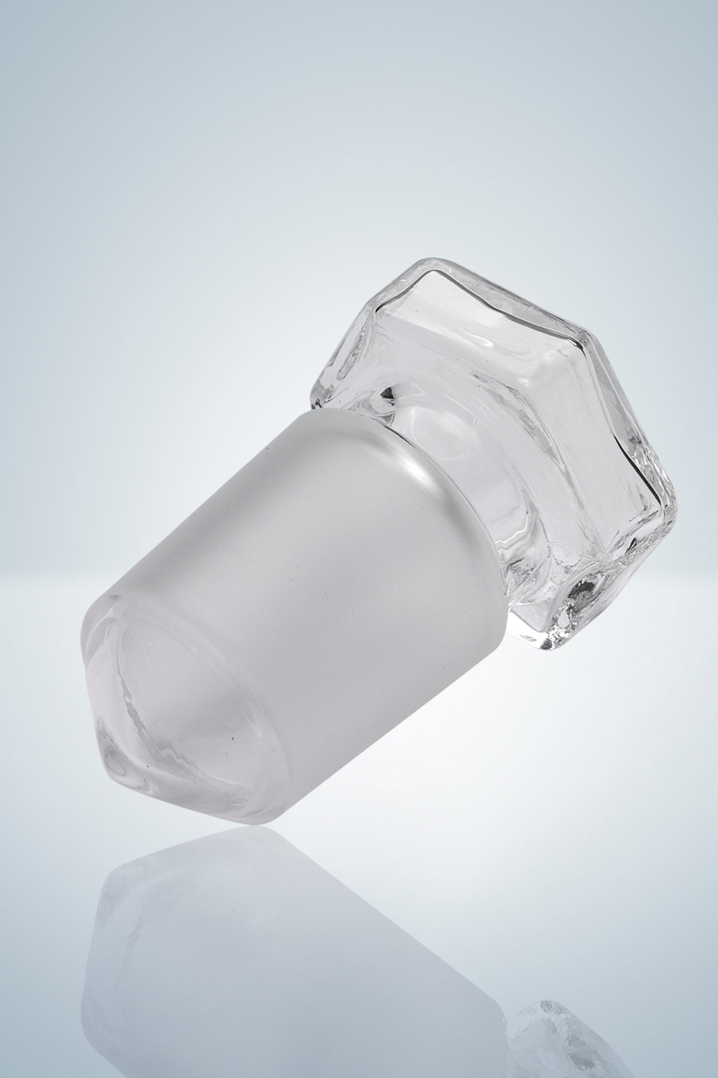 Hollow glass stopper, clear glass