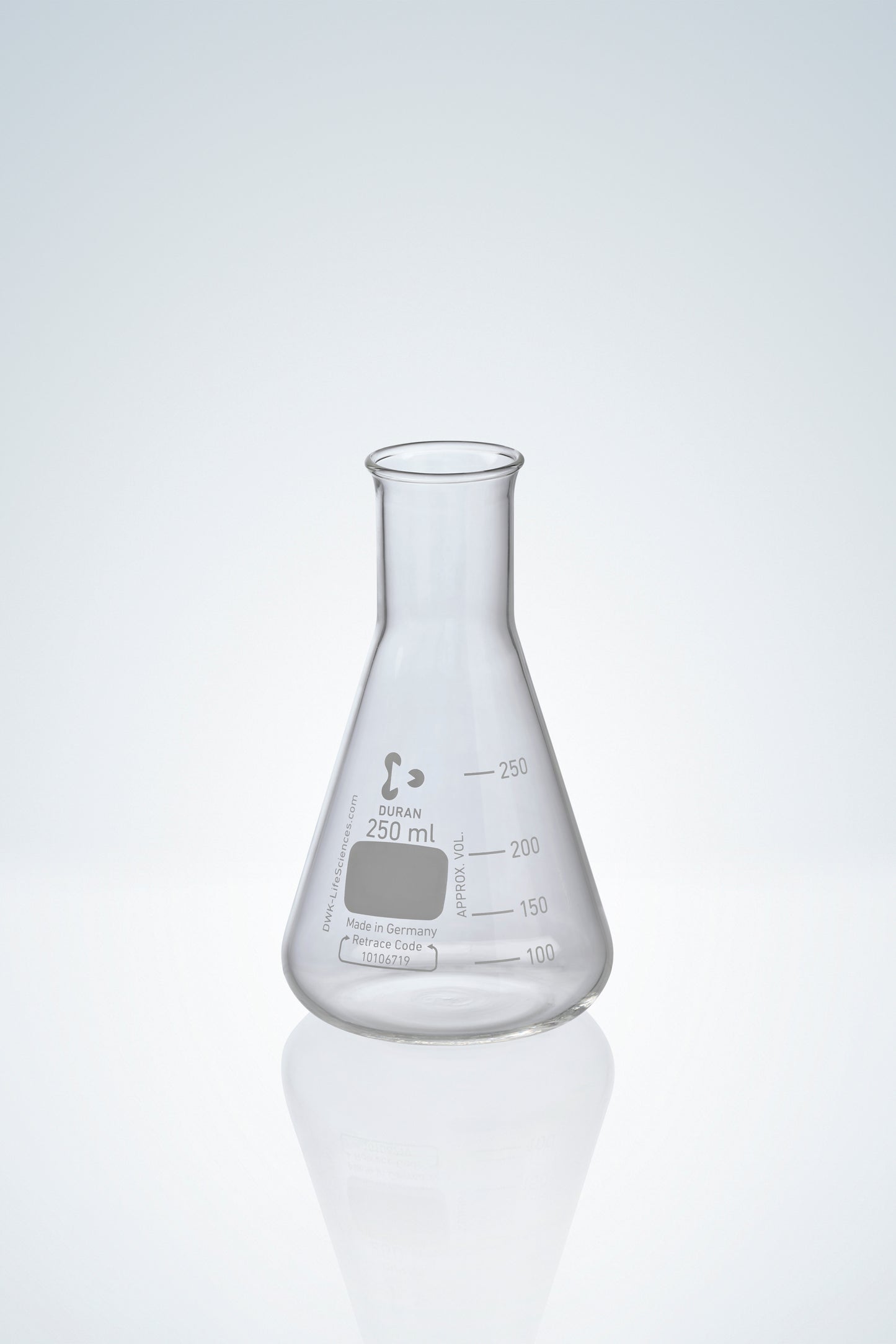 Erlenmeyer flasks DURAN®, white grad.