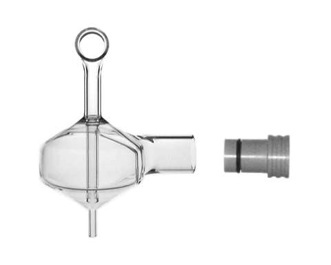 Spray Chamber - Pyrex - Cyclonic - 4mm Baffle - with Neb Adapter
