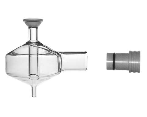 Spray Chamber - Pyrex - Cyclonic - Baffled - with Neb Adapter