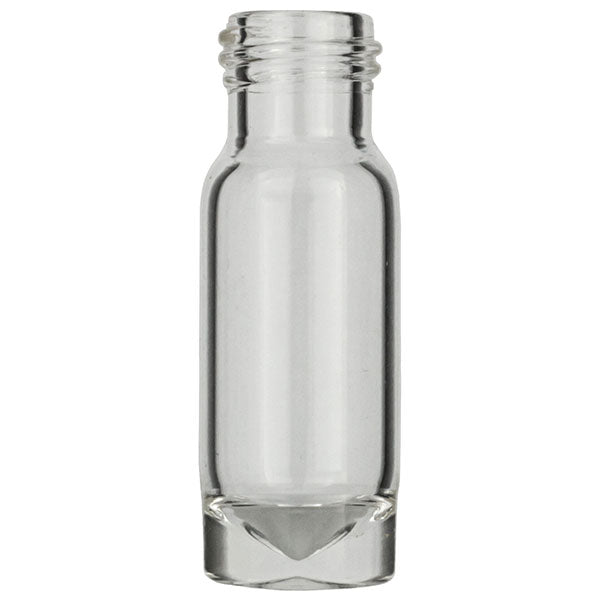 Screw neck vial, N 9, 11.6x32.0 mm, 1.1 mL, cone in solid glass bottom, clear