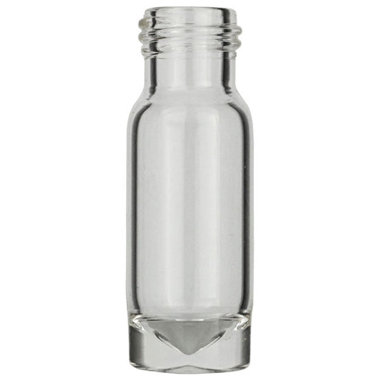 Screw neck vial, N 9, 11.6x32.0 mm, 1.1 mL, cone in solid glass bottom, clear