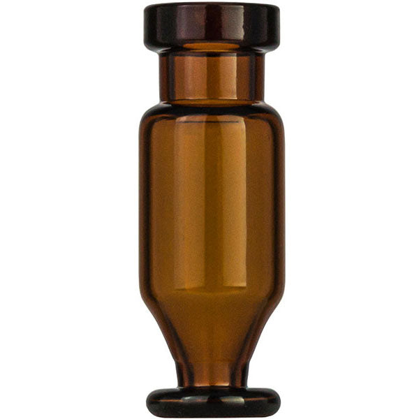 Crimp neck vial, N 11, 11.6x32.0 mm, 1.1 mL,conical + round pedestal, amber
