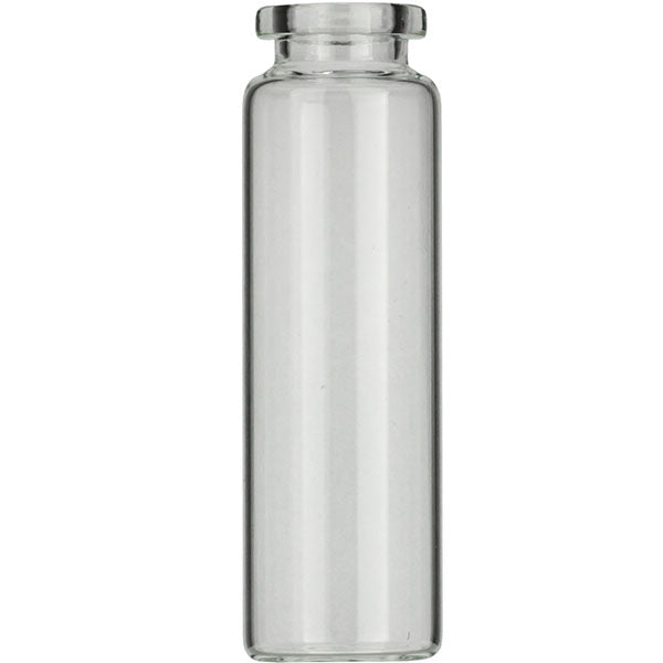 Crimp neck vial, N 20, 23.25x75.5 mm, 20.0 mL, flat bottom, flat neck, clear