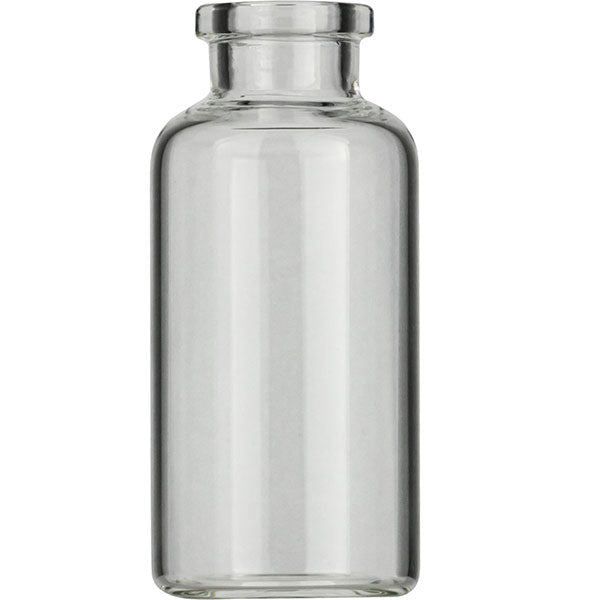 Crimp neck vial, N 20, 30.0x65.0 mm, 25.0 mL, flat bottom, flat neck, clear