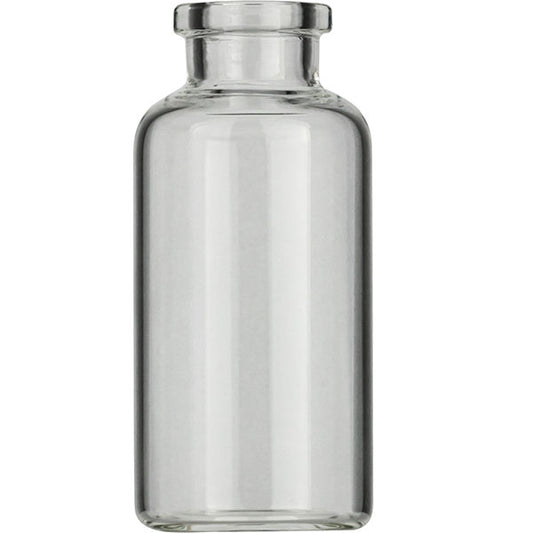 Crimp neck vial, N 20, 30.0x65.0 mm, 25.0 mL, flat bottom, flat neck, clear
