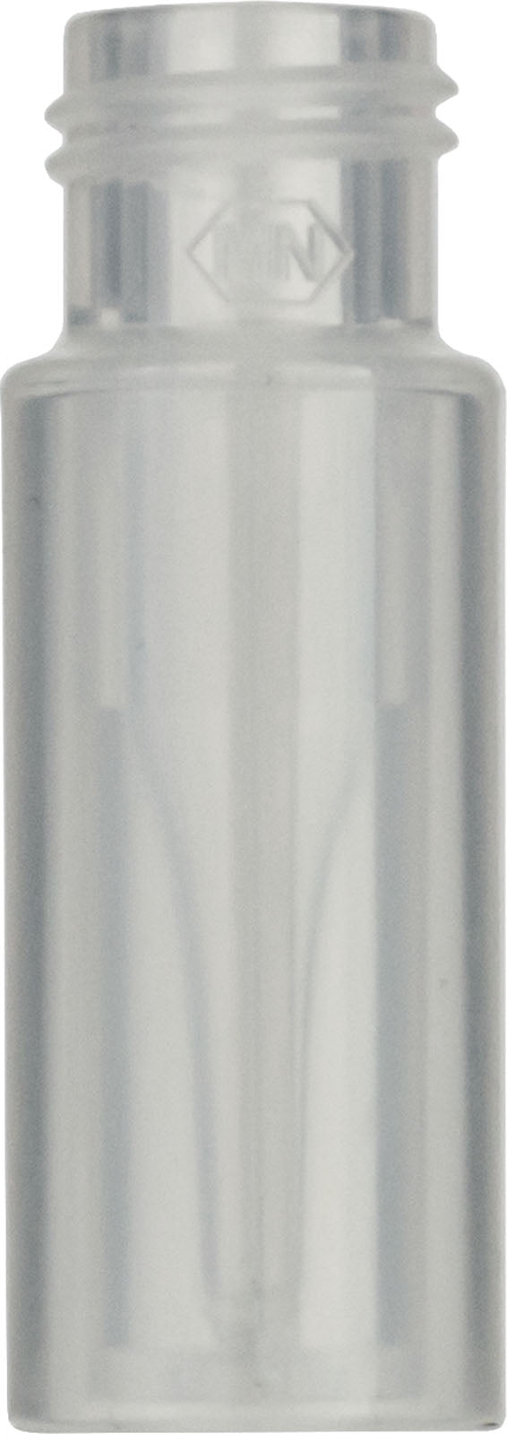 Screw neck vial, N 9, 11.6x32.0 mm, PP tr., w. intergr. 0.2 mL con. glass insert