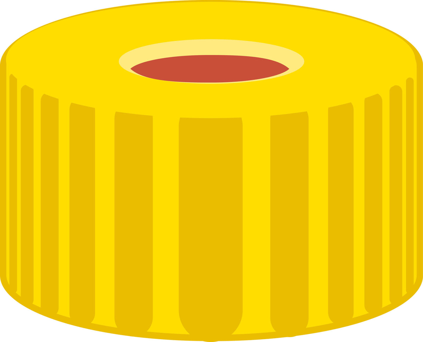 Screw closure, N 9, PP, yellow, center hole, Red Rubber/FEP colorless, 1.0 mm