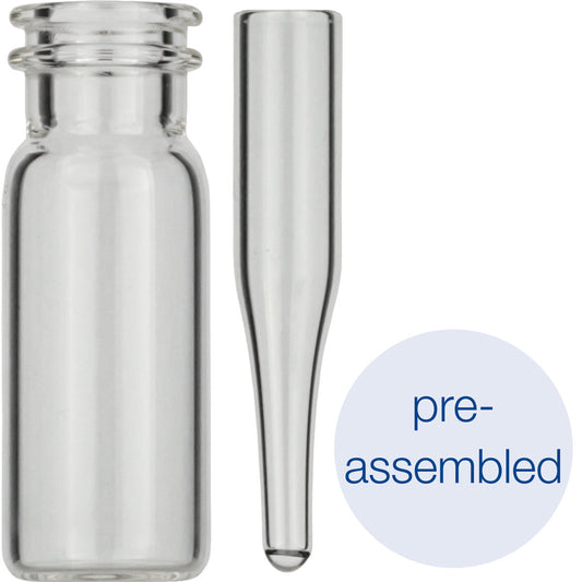 Snap ring/crimp neck vial, N 11 (702714) with assembled conical insert (702813)