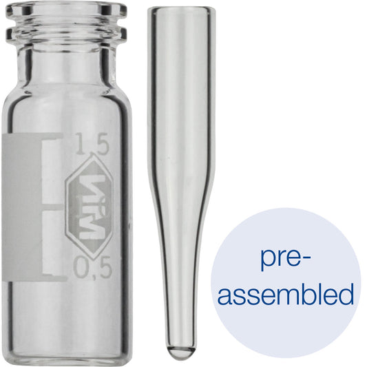 Snap ring/crimp neck vial, N 11 (702713) with assembled conical insert (702813)