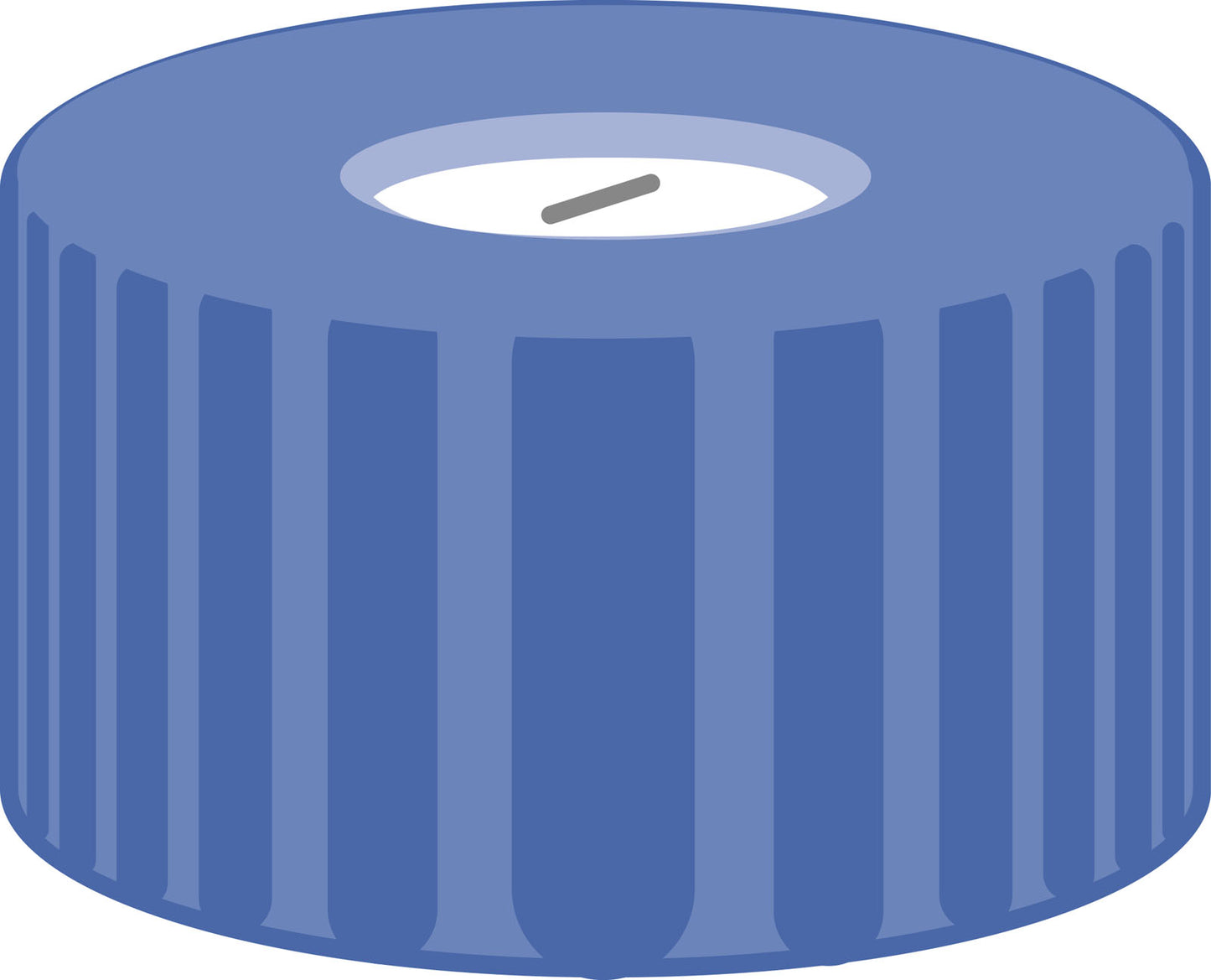 Screw closure, N 9, PP, blue, center hole, Silicone white/PTFE blue, slit, 1.0mm