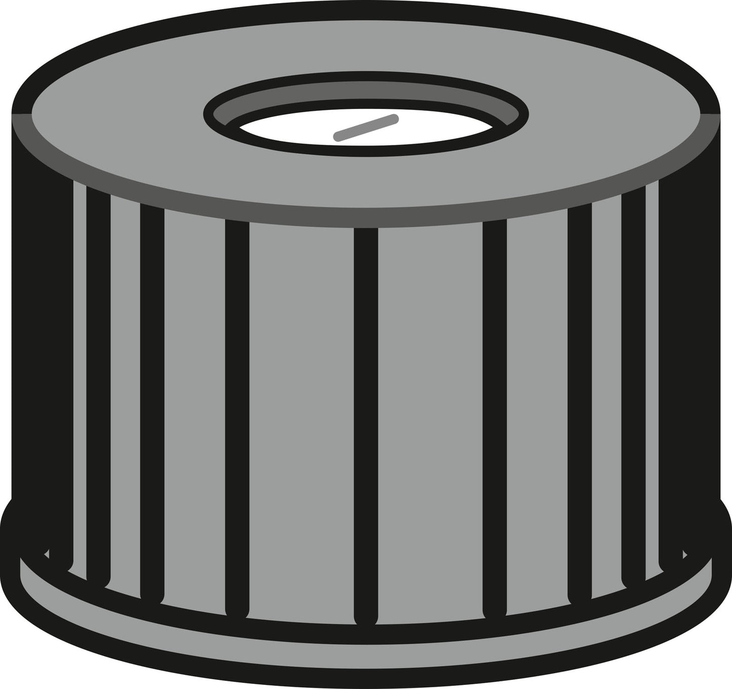 Screw closure, N 8, PP, black, center hole, Silicone white/PTFE blue, slit,1.0mm
