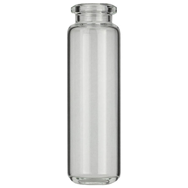 Crimp neck vial, N 20, 23.0x75.5 mm, 20.0 mL, rounded bottom, bev. neck, clear