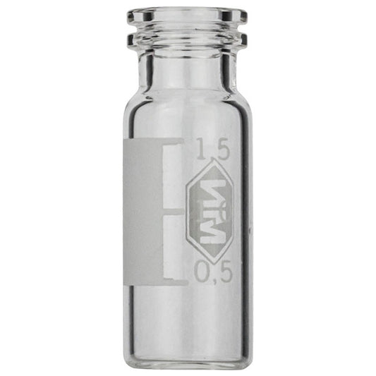 Snap ring/crimp neck vial, N 11, 11.6x32.0 mm, 2 mL, label, flat bottom, clear