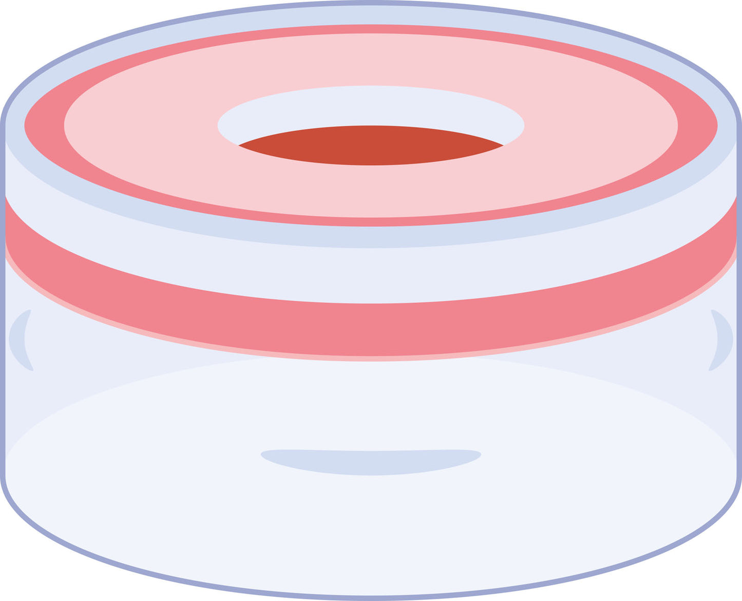 Snap ring closure, N 11, PE(hard), transp., c.hole, Red Rubber/FEP colorl.,1.0mm