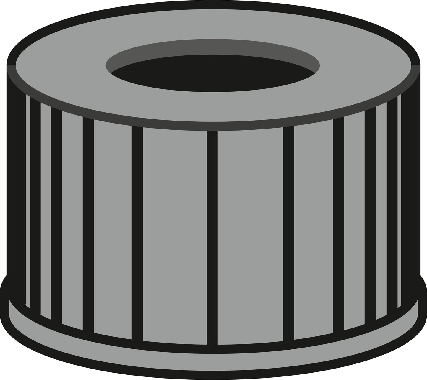 Screw closure, N 13, PP, black, center hole, no liner