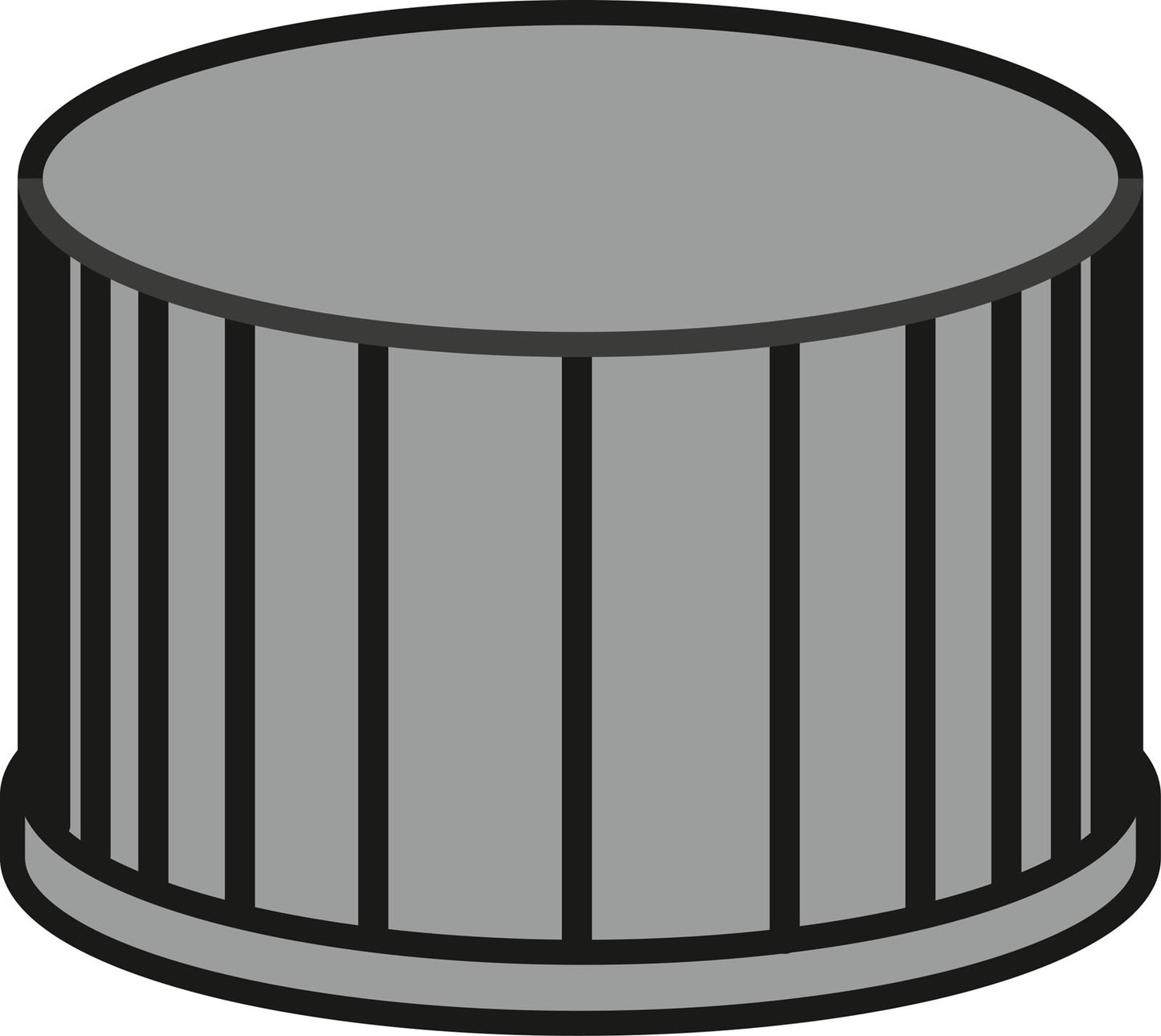 Screw closure, N 13, PP, black, closed top, no liner