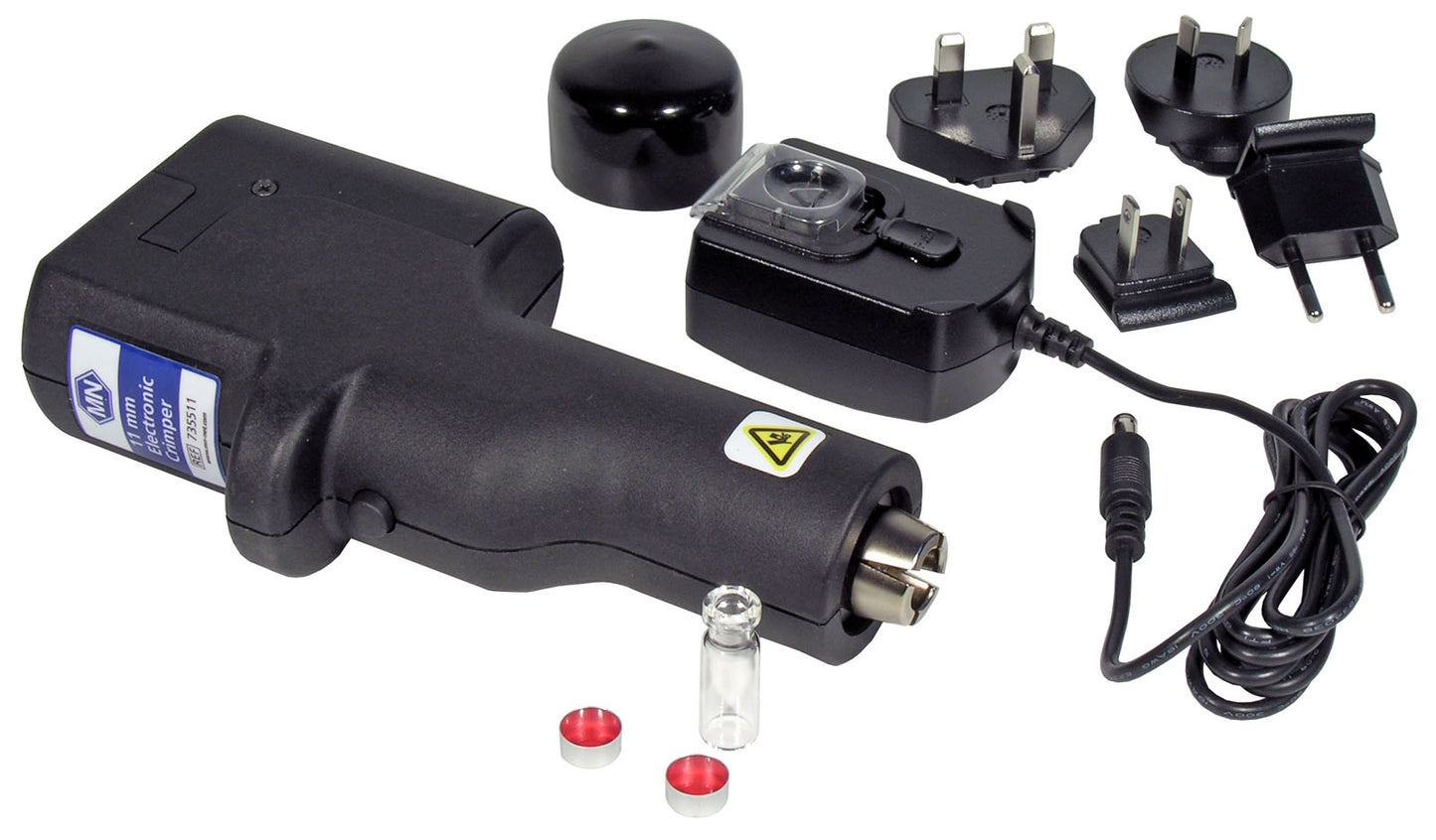 Crimping tool for 13 mm aluminum caps, electronic, battery-powered