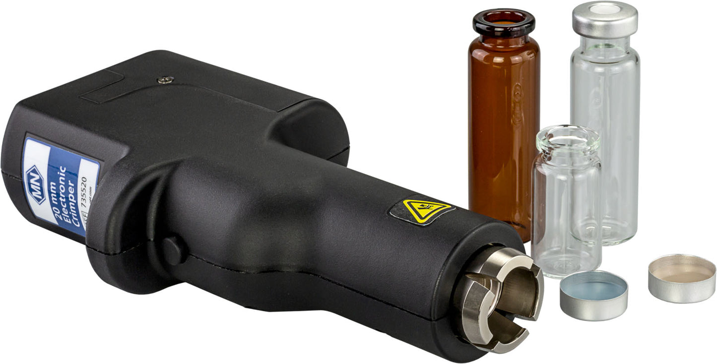 Crimping tool for 20 mm aluminum caps, electronic, battery-powered