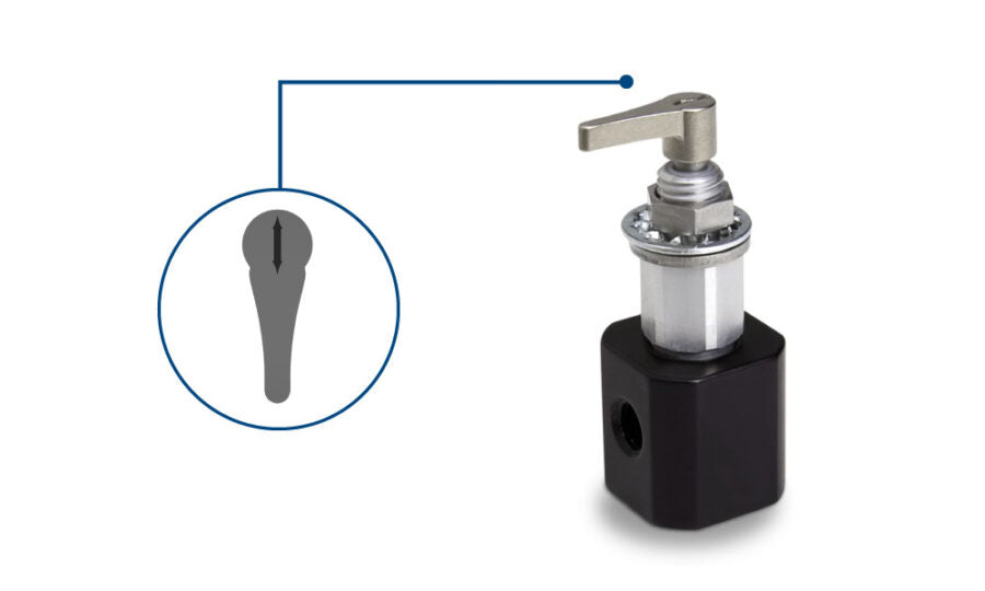 Manual Valve, PTFE/CTFE 180° Flow Path, 2-ports, HVP (1-1)