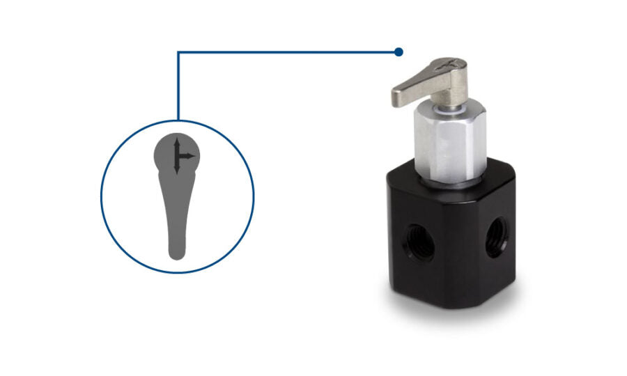 Manual Valve, PTFE/CTFE "T" Flow Path, 4-ports, HVP (4-3)