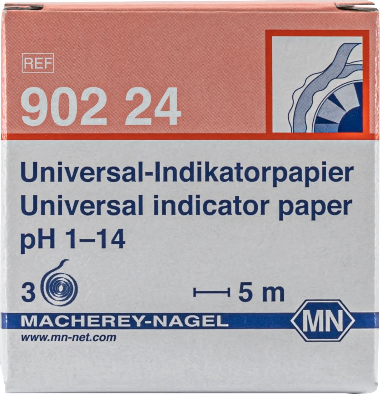 Universal indicator paper pH 1–14, reel, refill pack