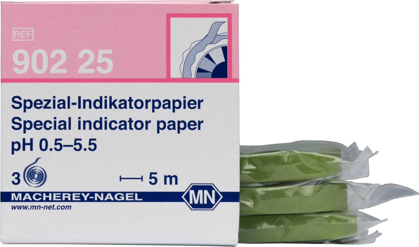 Special indicator paper pH 0.5–5.5, reel, refill pack