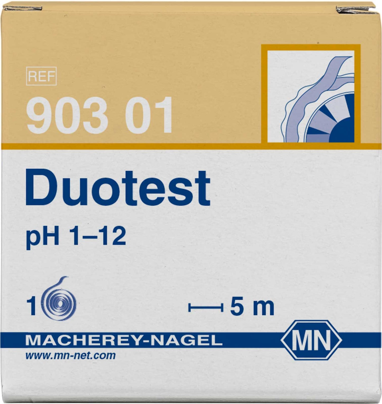 pH test paper Duotest pH 1–12, with two indicator zones