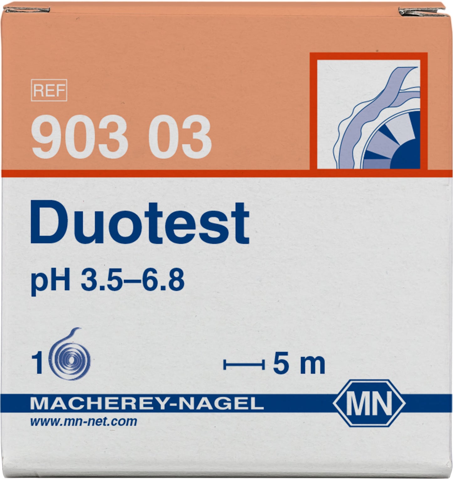 pH test paper Duotest pH 3.5–6.8, with two indicator zones
