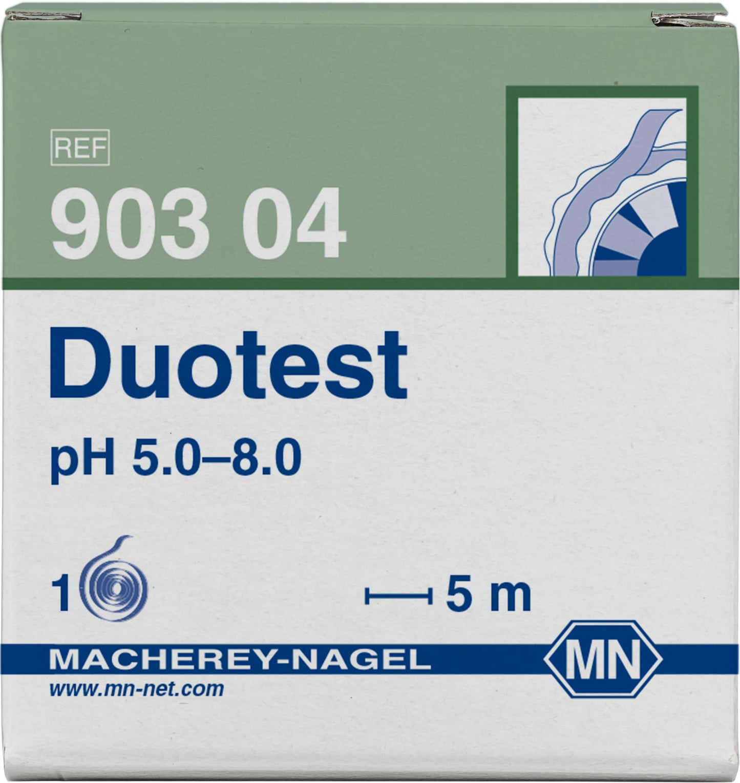 pH test paper Duotest pH 5.0–8.0, with two indicator zones