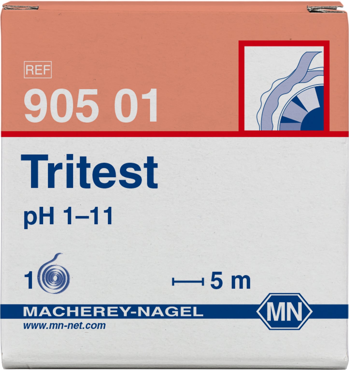 pH test paper Tritest pH 1–11, with three indicator zones