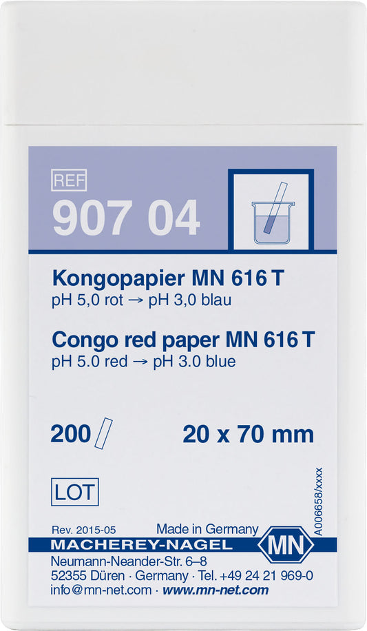 Qualitative pH test paper Congo paper MN 616 T, pH: 5.0–3.0