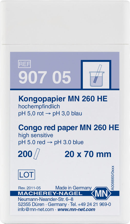 Qualitative pH test paper Congo paper MN 260 HE, pH: 5.0–3.0