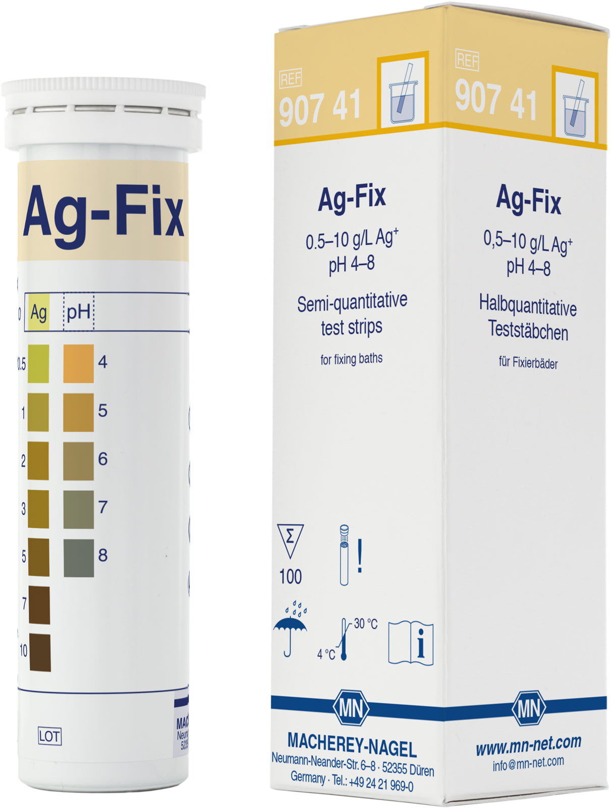 Semi-quantitative test strips Ag-Fix for silver in fixing baths