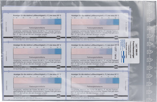 Semi-quantitative moisture indicator 20–80 % r. h., self-adhesive labels