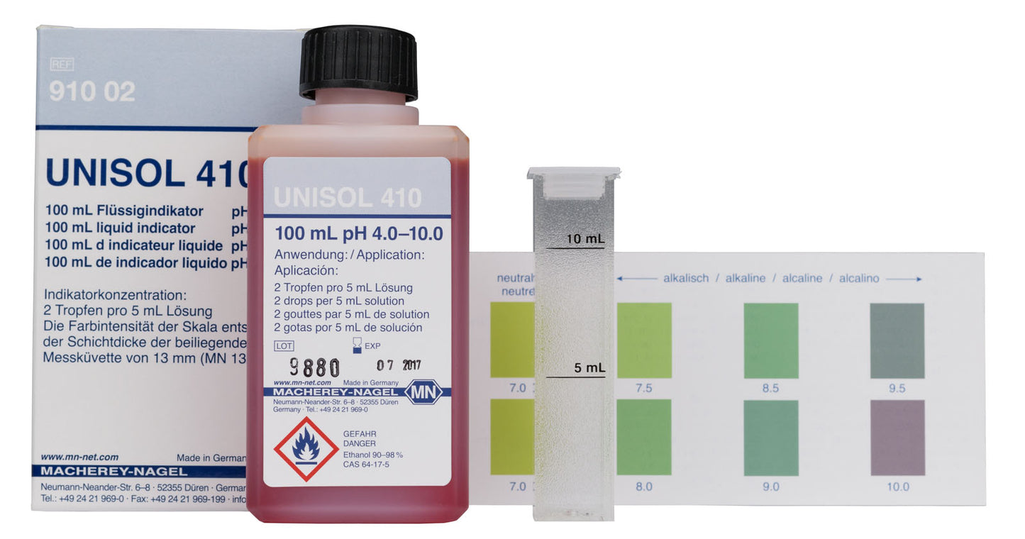 Colorimetric reagents UNISOL 410 for pH 4−10