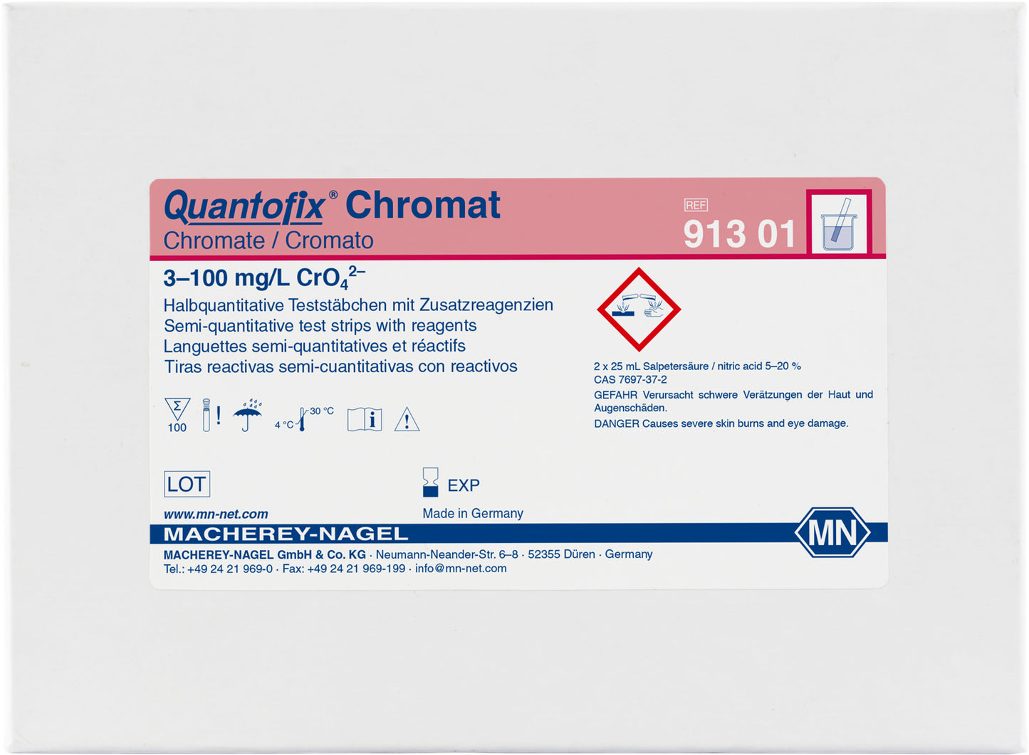 Semi-quantitative test strips QUANTOFIX Chromate