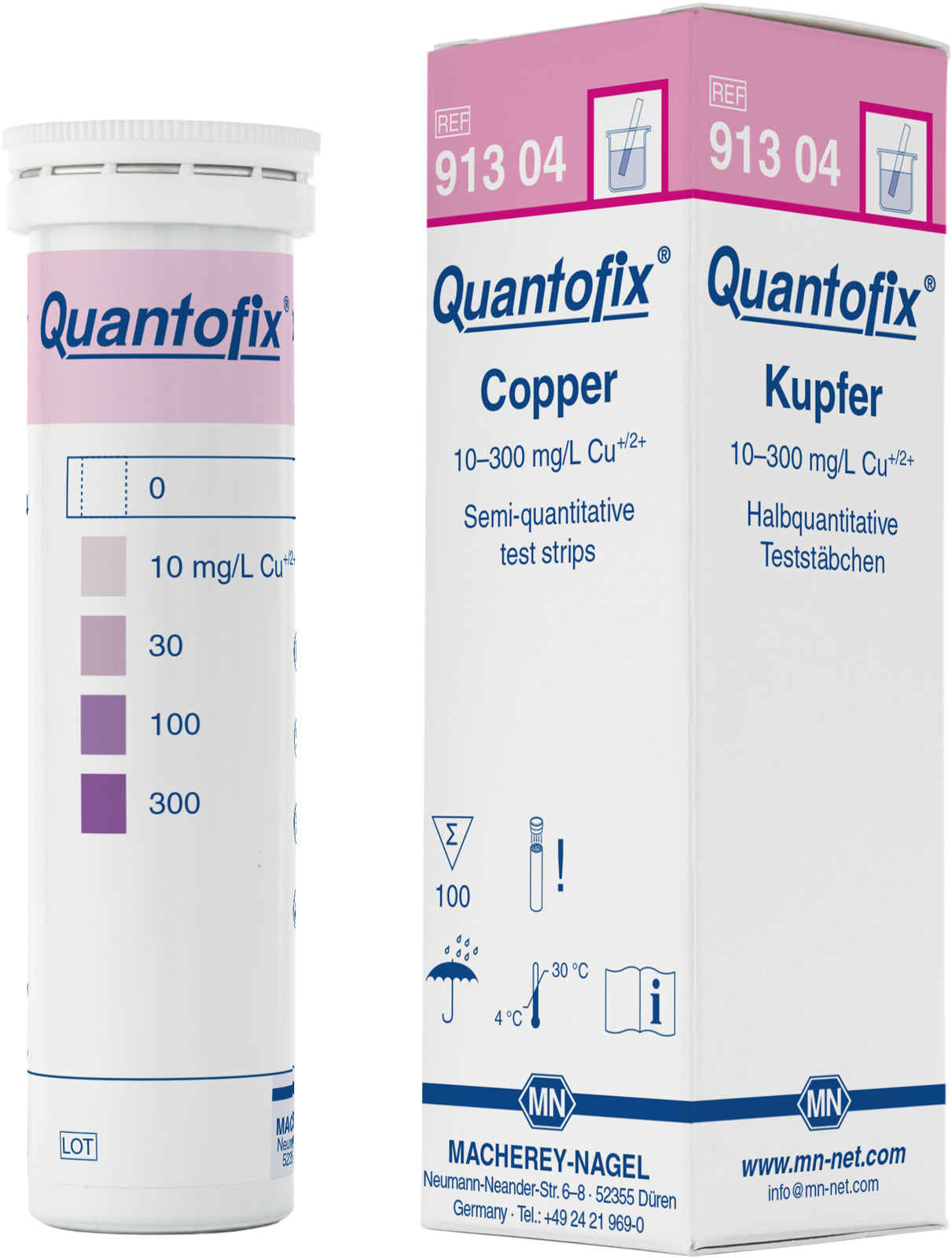 Semi-quantitative test strips QUANTOFIX Copper