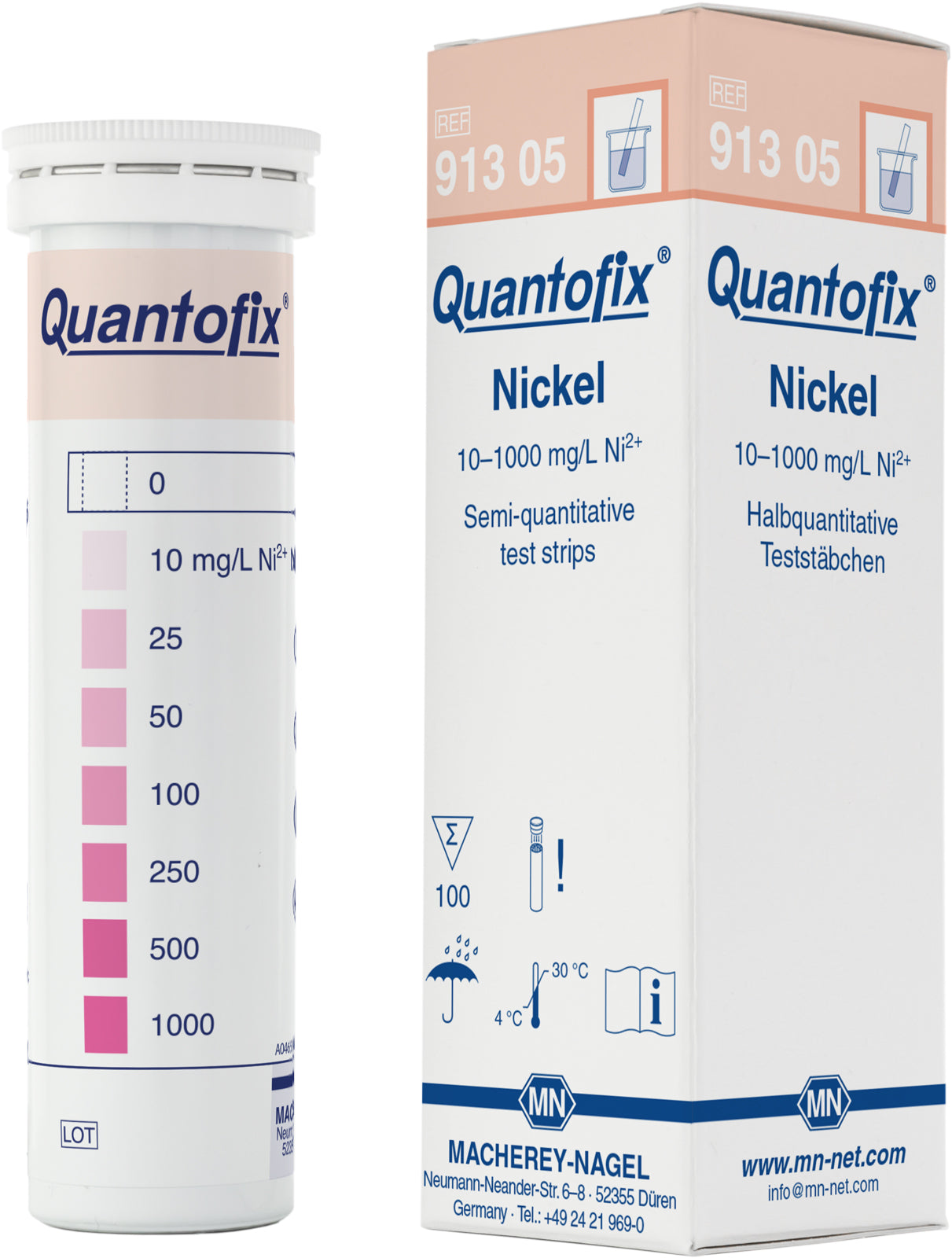 Semi-quantitative test strips QUANTOFIX Nickel