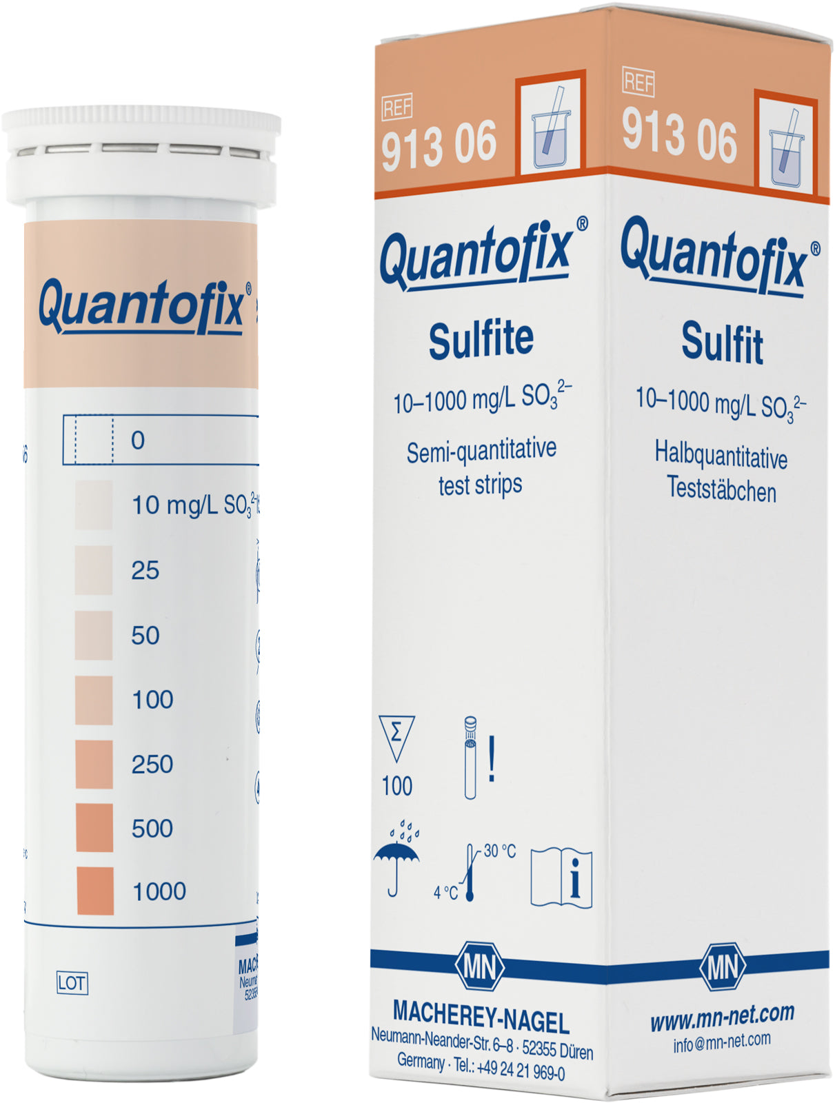 Semi-quantitative test strips QUANTOFIX Sulfite