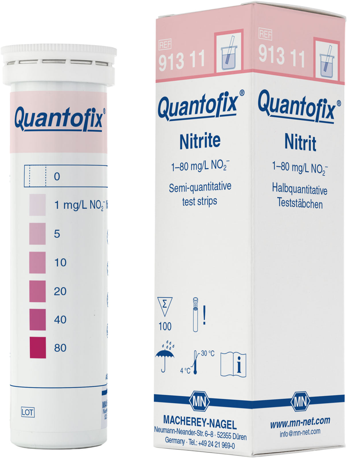 Semi-quantitative test strips QUANTOFIX Nitrite