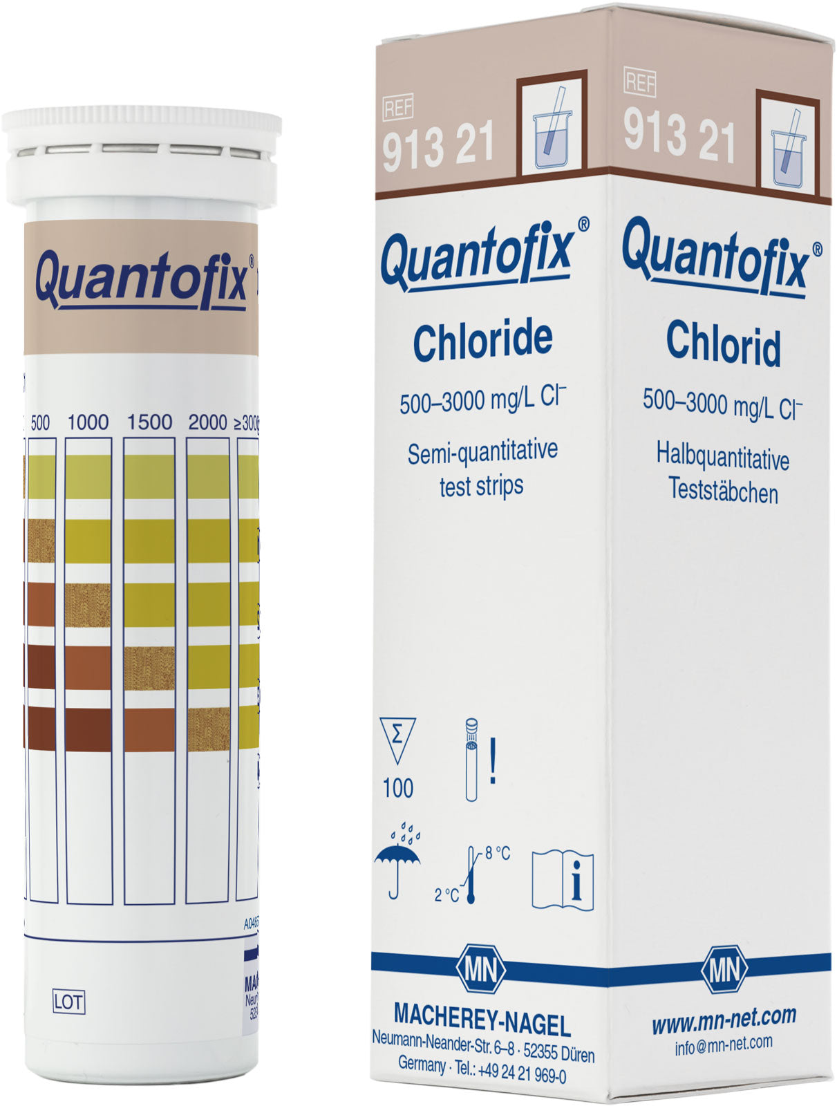 Semi-quantitative test strips QUANTOFIX Chloride