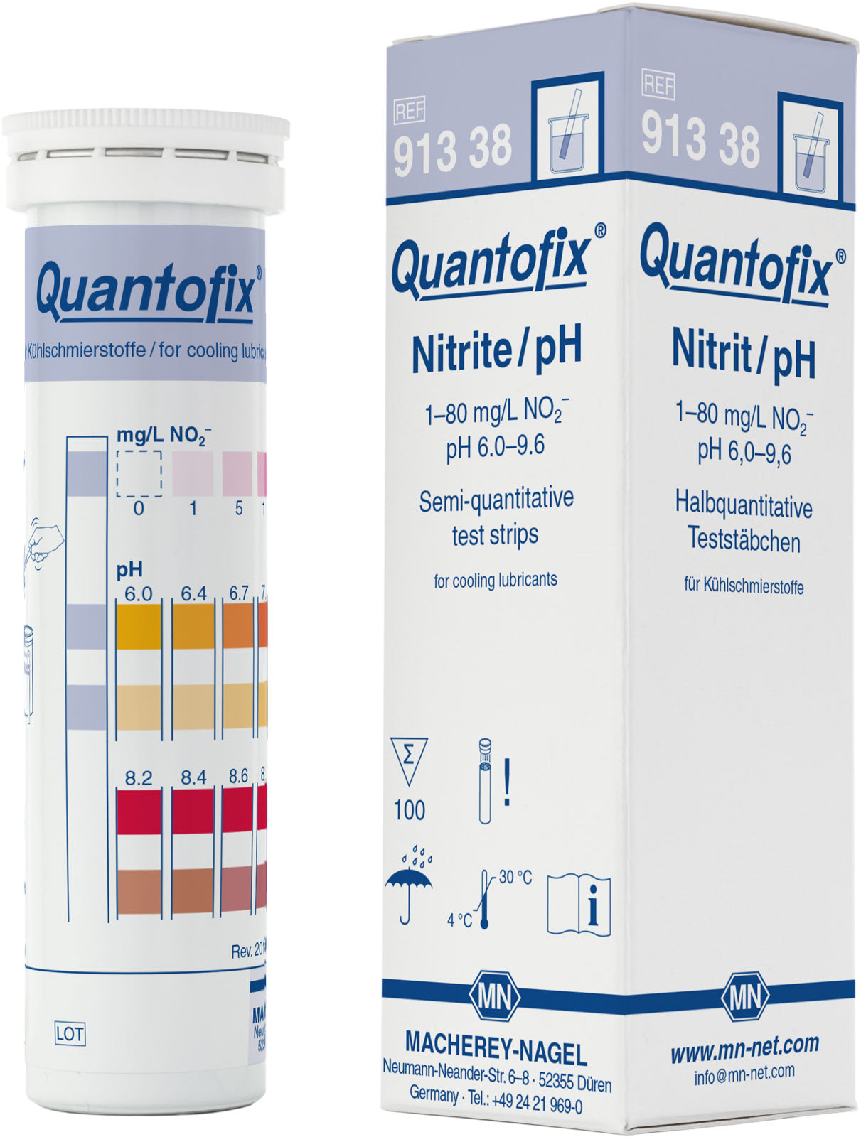 Semi-quantitative test strips QUANTOFIX Nitrite / pH